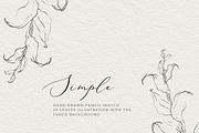 Pencil Sketch Leaves Illustration, a Work Illustration by WalaPalette (Thumbnail 4 of 4)