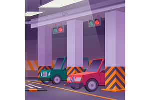 Parking. cars standing on, an Object Illustration by Onyx