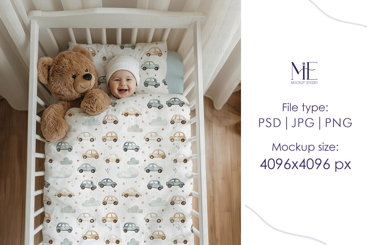 Baby Kids Bedding Set Mockup, a Household Mockup by Mie Mockup Studio (Photo 4 of 5)