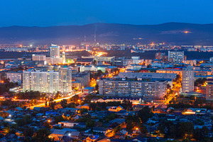 Krasnoyarsk aerial panoramic view, a Photo by saiko3p