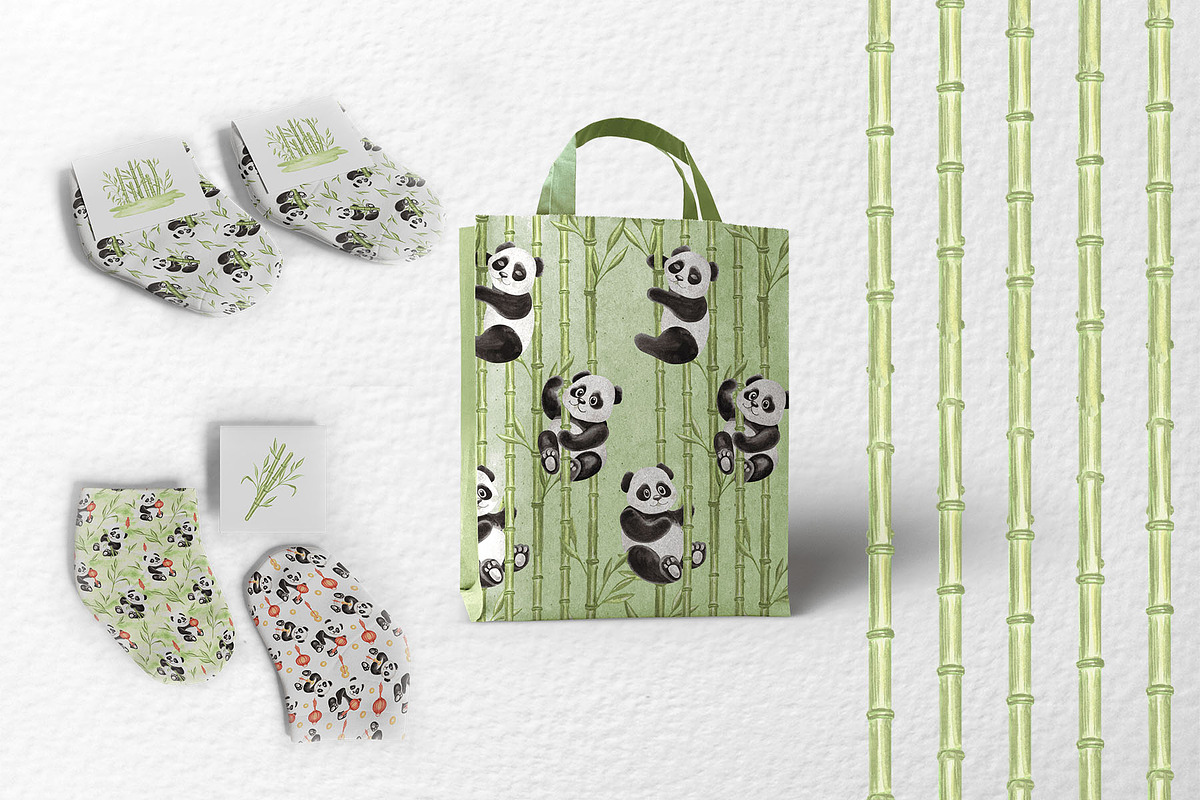 Cute pandas watercolor clipart set, an Animal Illustration by susie-p-art (Photo 9 of 14)