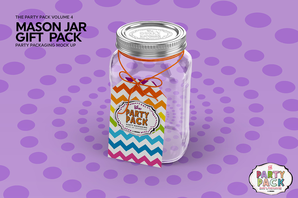 Mason Jar Gift Packaging Mockup, a Packaging Mockup by INCDesign (Photo 3 of 8)