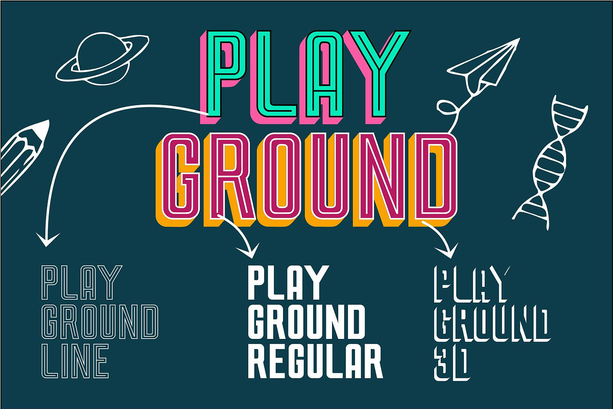 Play Ground Font | 3D Font, a Sans Serif Font by WhymoreArt (Photo 2 of 10)