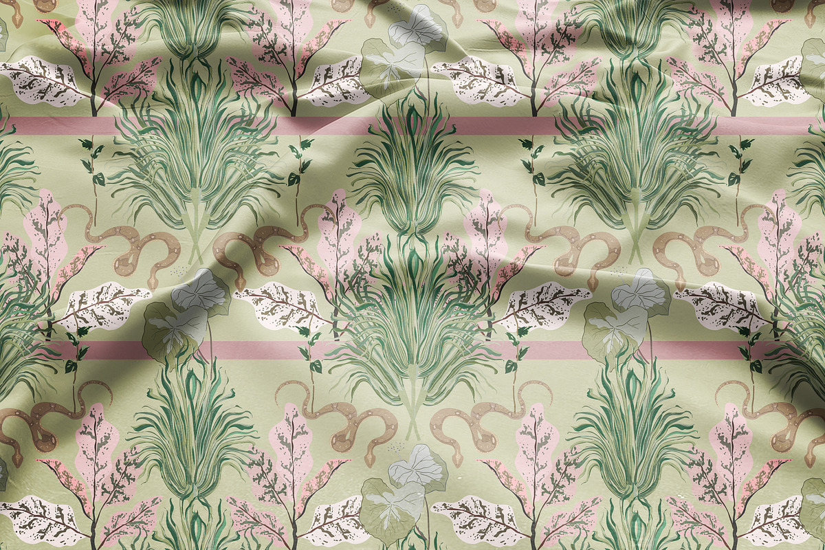 Snake in grass seamless+ clipart set, a Texture Graphic by PatternsBlooming (Photo 5 of 7)