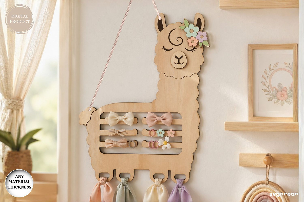 Girls Hair Bow Holder SVG Bundle, an Animal Illustration by svgocean (Photo 6 of 9)