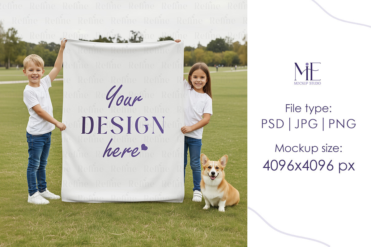 Throw Blanket Mockup Kids Textile, a Household Mockup by Mie Mockup Studio (Photo 2 of 5)