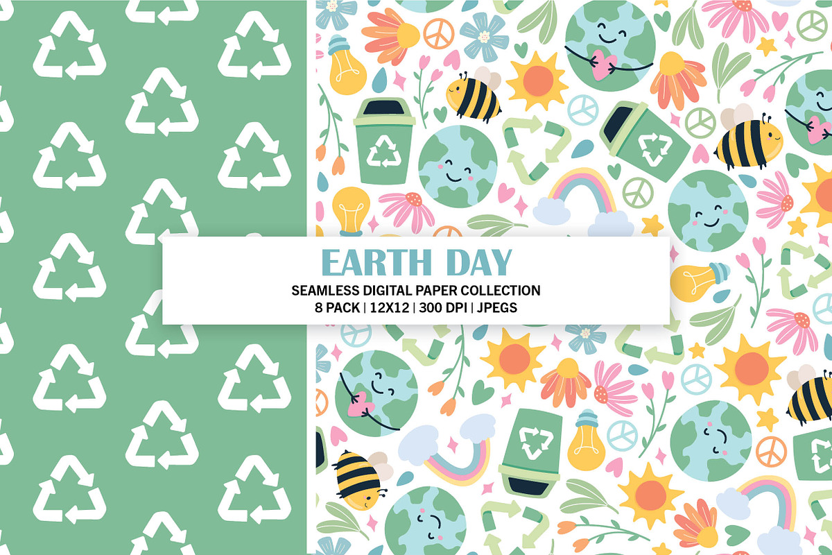 Earth Day Digital Seamless Patterns, a Pattern Graphic by Alanna Messina Design Co (Photo 2 of 8)