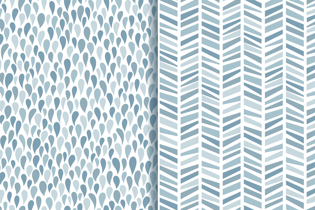 Set of 10 seamless pattern blue, a Pattern Graphic by NataLito (Photo 2 of 6)