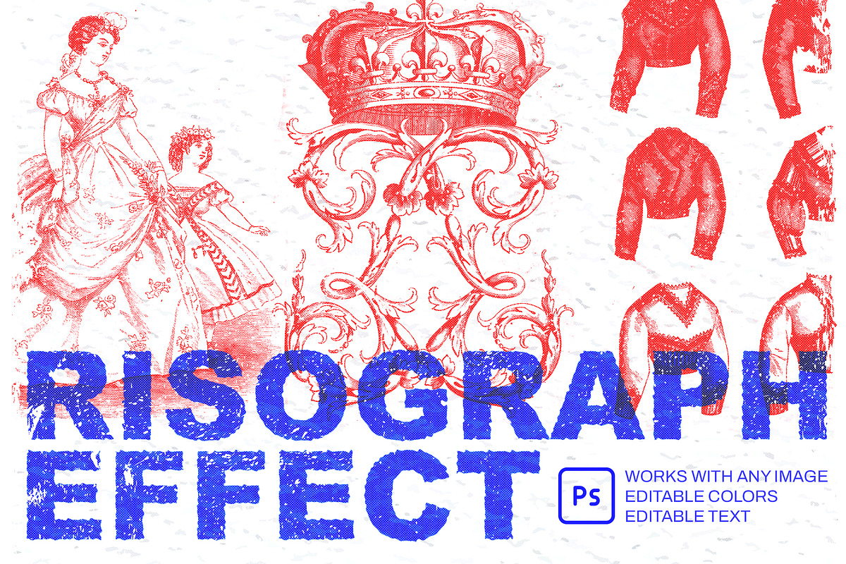 Risograph Effect A4, a Texture Graphic by RGB.Shop (Photo 1 of 4)