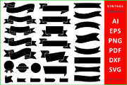 SVG Vintage Banner ribbon clipart, an Object Graphic by Zoya Miller (Thumbnail 1 of 3)