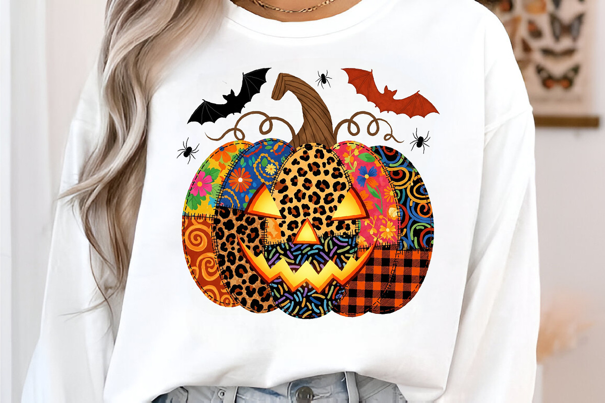 Patchwork Pumpkin Png Halloween Png, an Illustration by SinaCreation (Photo 2 of 7)