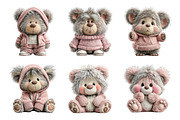 Whimsical teddy bear set, an Illustration by SinaCreation (Thumbnail 3 of 11)