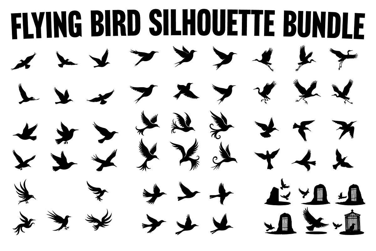 Flying Bird Silhouette Bundle, an Illustration by jahid234 (Photo 1 of 10)