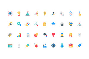 Motivation ambition corporate icons, an Object Illustration by Lemberg Vector