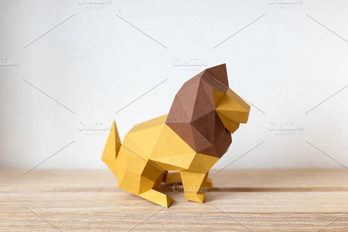 Lion sculpture - 3d papercraft, a Card Template by PAPER amaze (Photo 3 of 5)