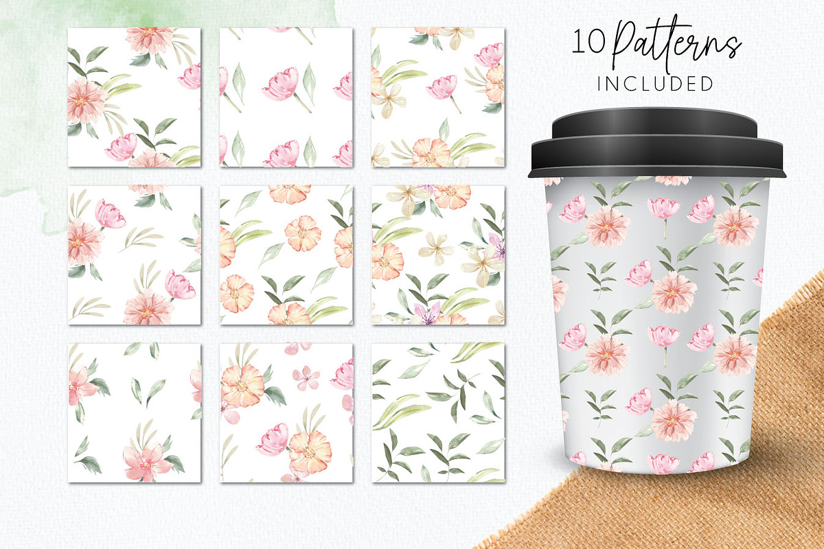 Watercolour Flew Flowers Wreaths Set, an Object Graphic by Bloomella (Photo 4 of 8)