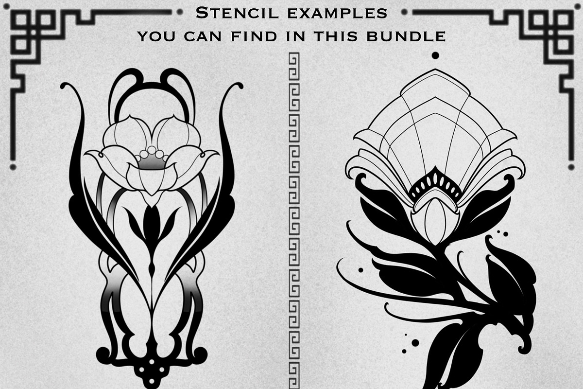 Premium Ornamental Tattoo Stencils, a Brush Add-On by ProcreateInk (Photo 3 of 7)