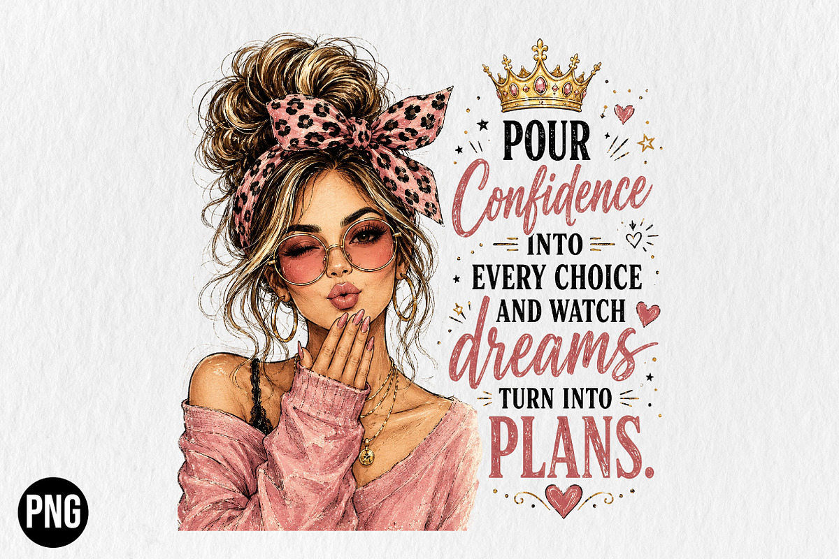 Pour Confidence Pink Leopard Messy, a Seasonal Illustration by CraftArtStudio (Photo 1 of 4)