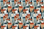 Winter city pattern, a Pattern Graphic by AlexandraTret (Thumbnail 2 of 3)