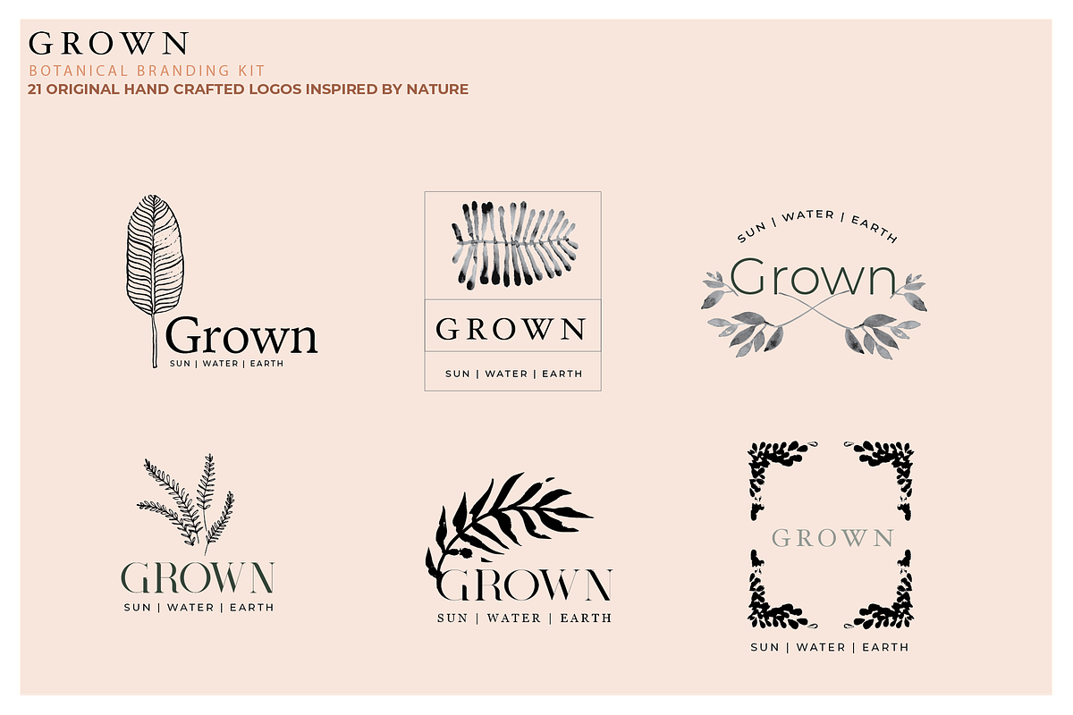 GROWN Plant Logo Branding Kit, a Branding & Logo Template by CC CREATIVE CO (Photo 2 of 9)