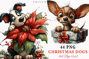 Cute Christmas Dogs Clipart Bundle, a Seasonal Illustration by fashionaddict (Thumbnail 1 of 7)