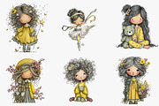 Quirky Cute Little Girl Clipart, an Illustration by CreationArt (Thumbnail 5 of 5)