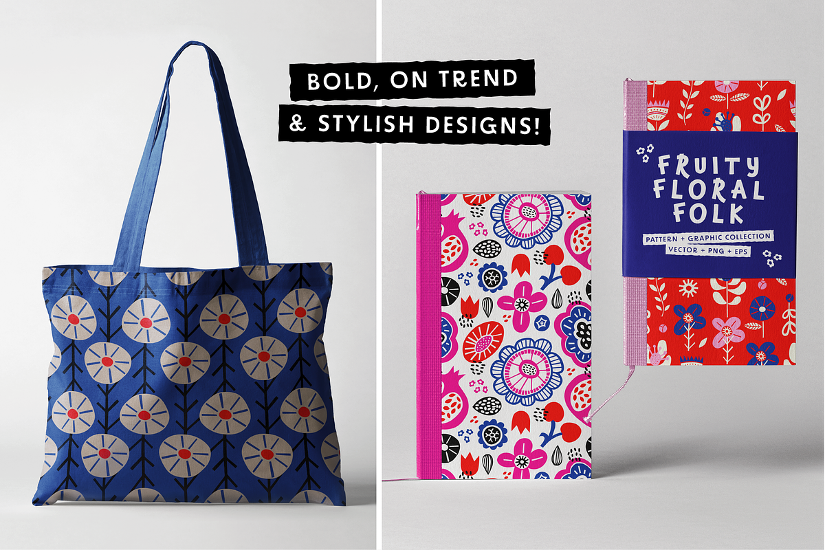 Fruity Floral Folk Collection, a Pattern Graphic by rouxsupplyco (Photo 4 of 12)