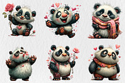 Quirky Valentine Day Panda Clipart, a Seasonal Illustration by Rose Art (Thumbnail 3 of 7)