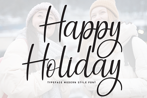 Happy Holiday | Script Font, a Handwritten Font by Scratchones