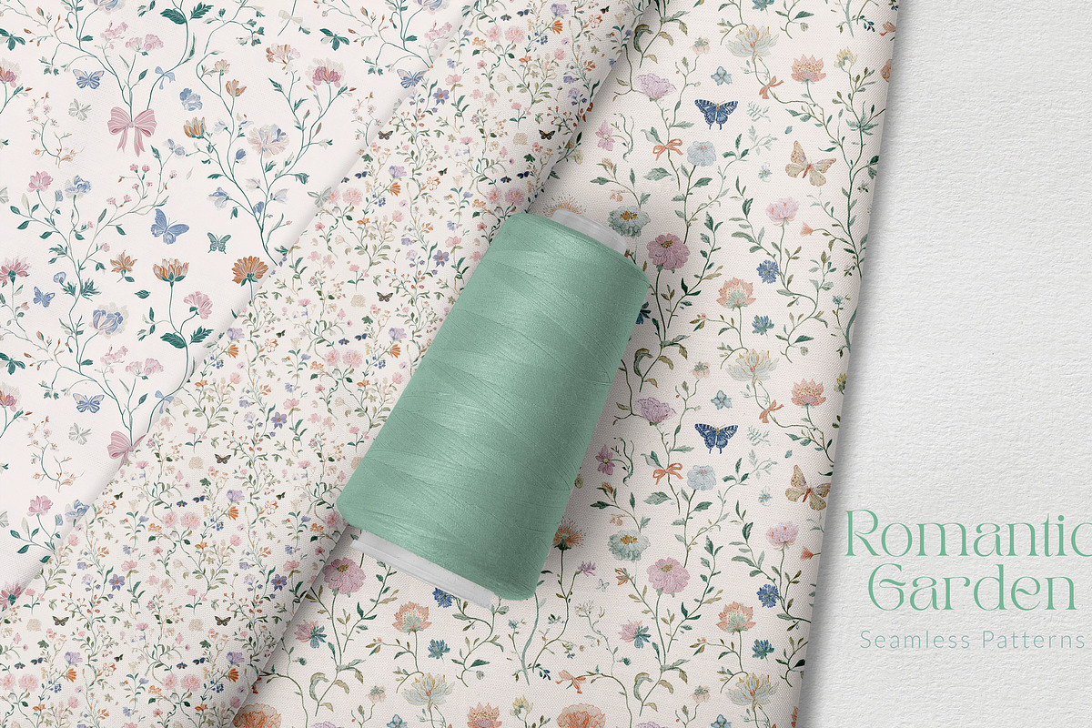 Romantic Floral Seamless Patterns, a Pattern Graphic by Olya Creative (Photo 7 of 17)