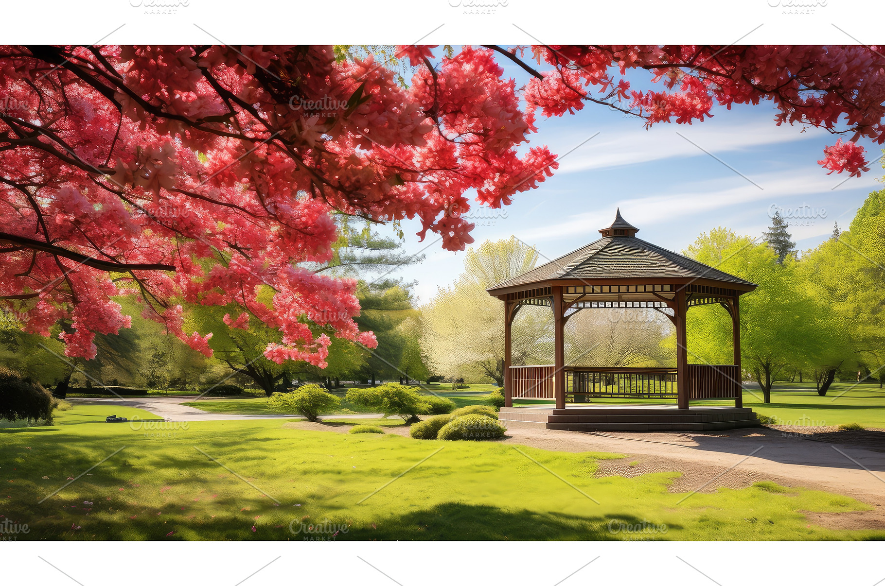 nature summer bloom park tranquil ai, a Nature Photo by pikepicture