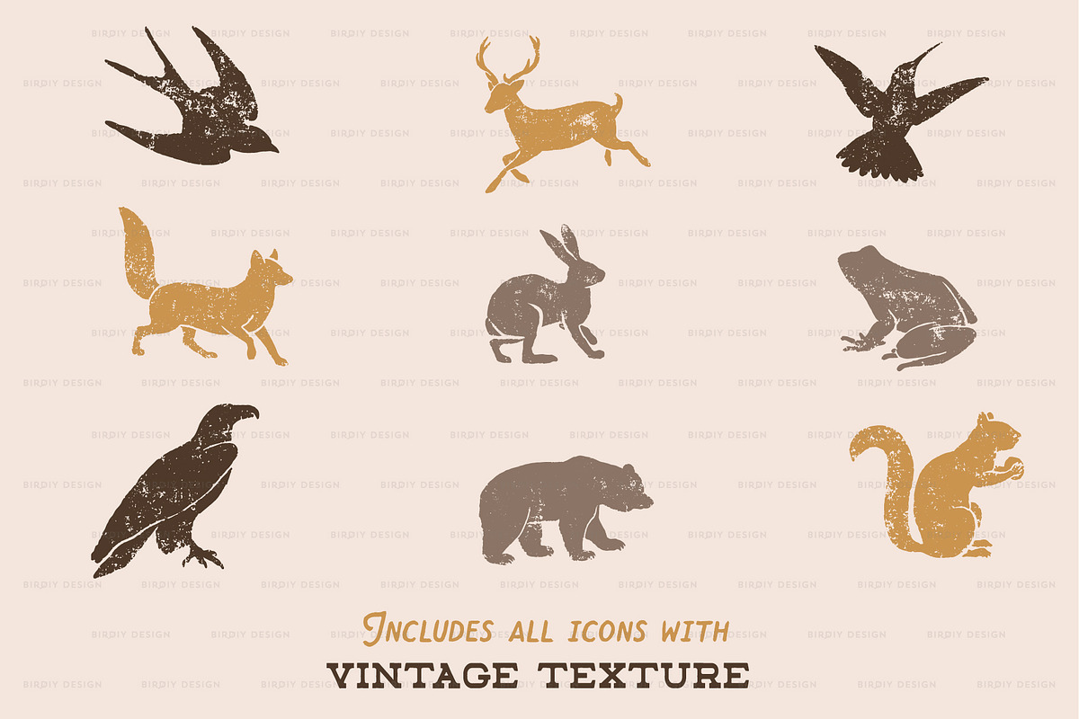 Forest Animal Icons Hand Drawn Set, an Icon by BirDIY Design (Photo 2 of 5)
