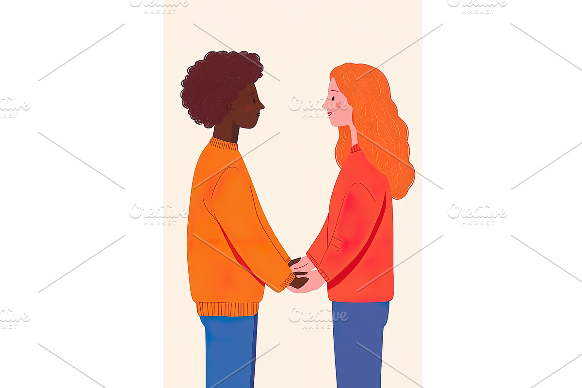 Woman and African Woman face to face, a Person Illustration by Lermont51