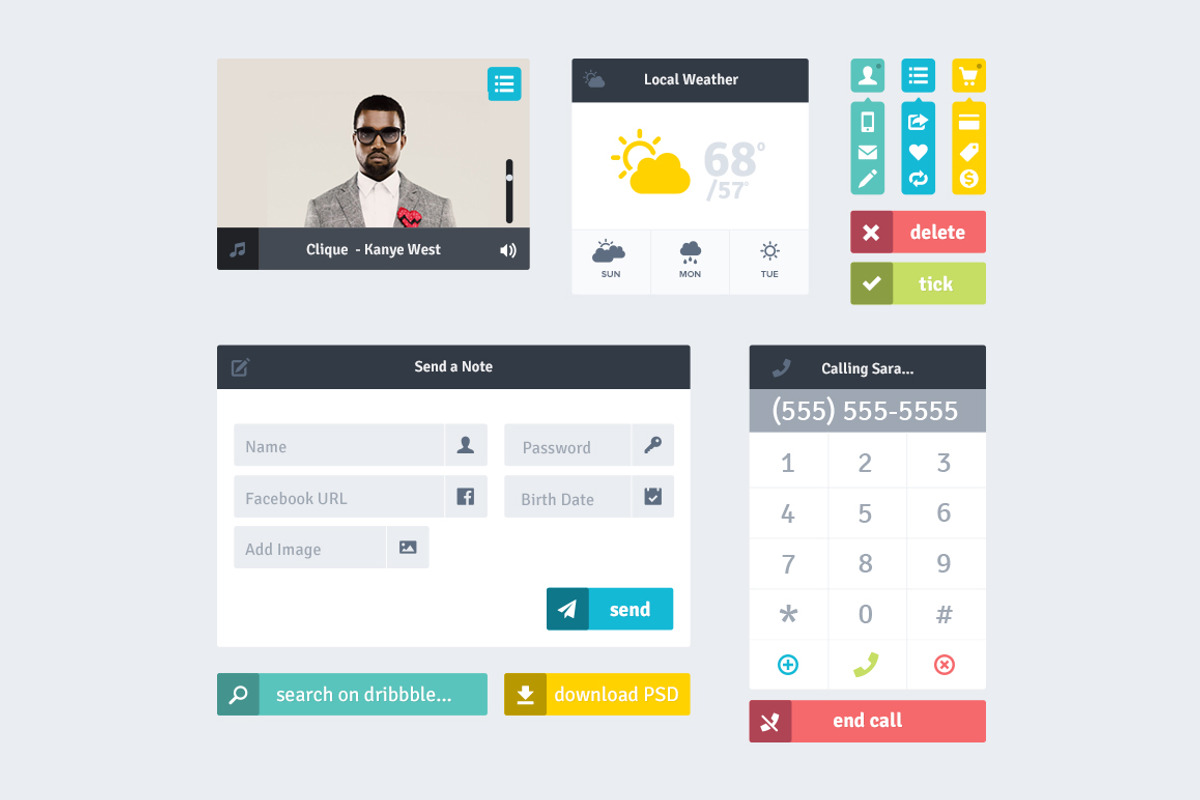 Flat UI Kit, an UI Kit Template by ideation co.