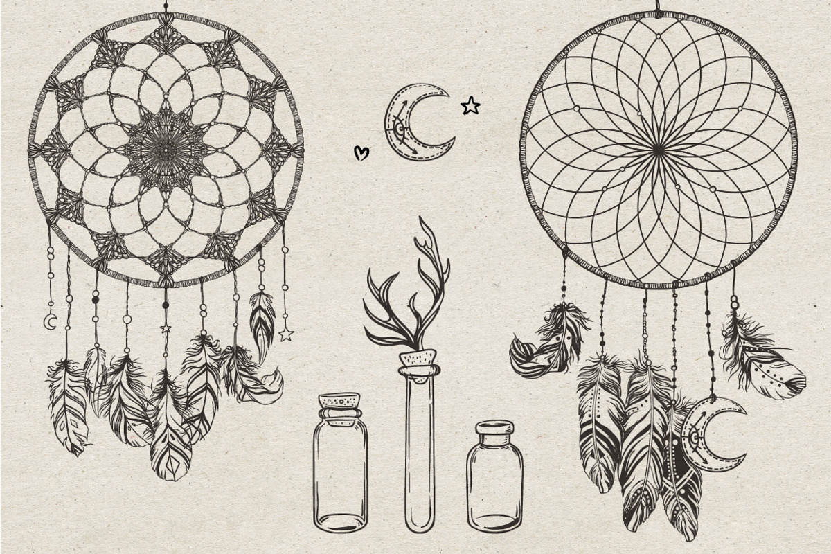 Boho Set: Dreamcatchers, a Decorative Illustration by Varvara Gorbash (Photo 2 of 5)