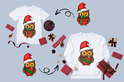 Christmas Owl: Patterns & Clipart, a Seasonal Illustration by Elatedowl (Thumbnail 11 of 16)