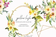 Watercolor Daffodil Bouquet & Frames, an Illustration by Patishop Art (Thumbnail 3 of 7)