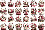 Whimsical Easter Egg Basket Clipart, an Illustration by Black Bird Studio (Thumbnail 2 of 5)
