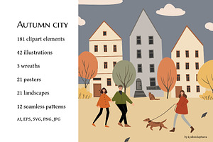 Autumn City Clipart Fall Scenes