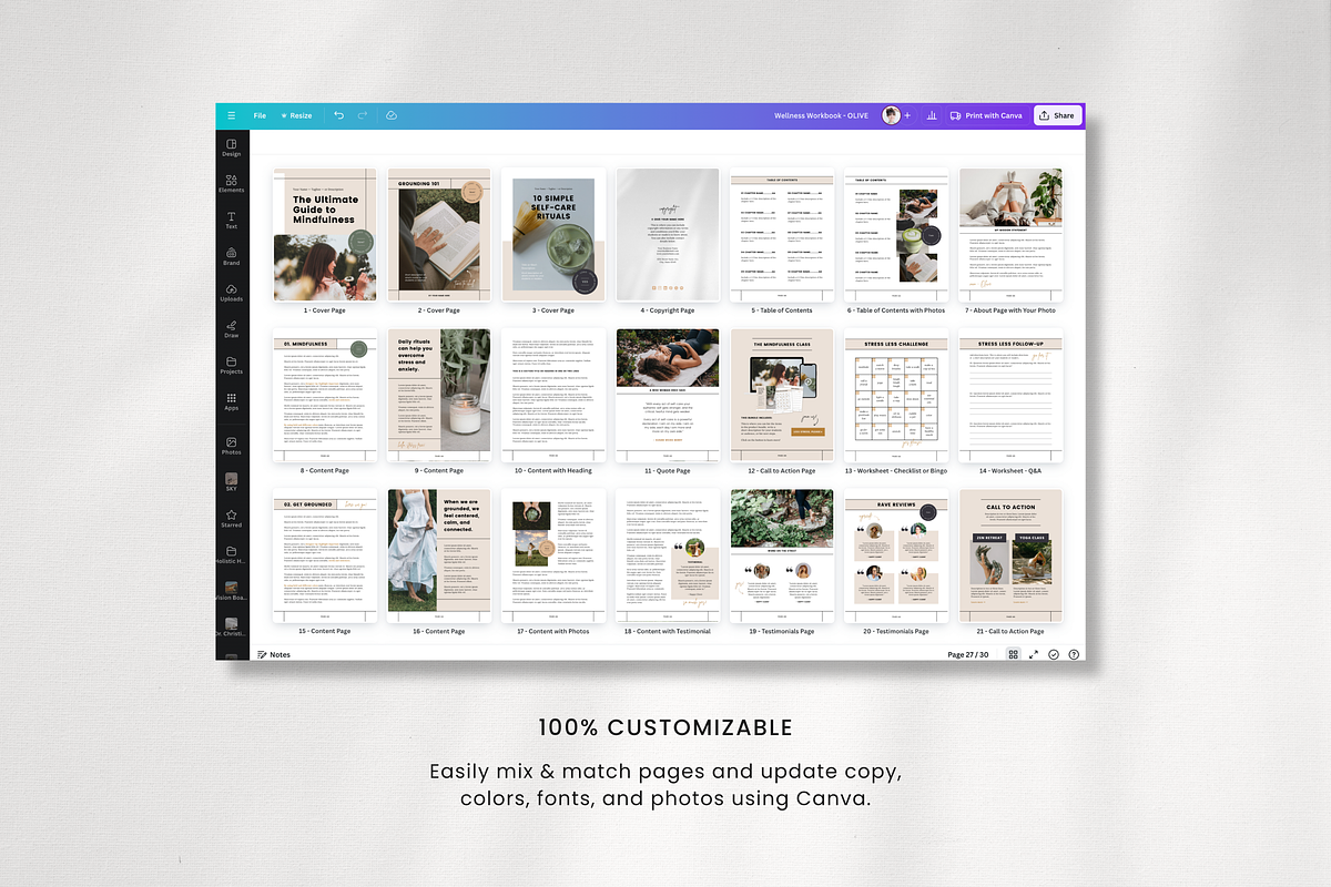 Olive | Canva Workbook Template, a Magazine Template by Erin Cassidy (Photo 8 of 10)