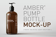 Amber Pump Bottle Mock-Up, a Pens & Pencil Mockup by TSOBG (Thumbnail 1 of 15)
