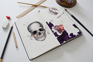 Artist Sketch Book Mockup