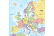Europe - travel political map, a Graphic by PorcuPen Works (Thumbnail 1 of 7)