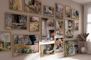 Watercolor Farmhouse Wall Art Set