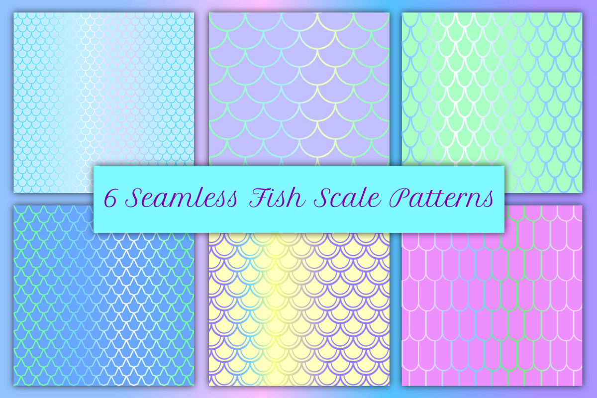 Mermaid Seamless Patterns Bundle, a Pattern Graphic by RabbitAndPencil (Photo 8 of 11)