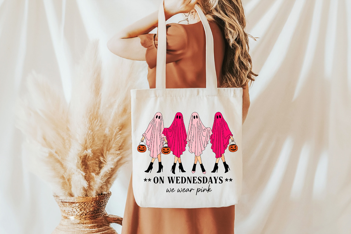 On Wednesdays We Wear Pink Ghost PNG, an Illustration by Craft Nest (Photo 3 of 6)