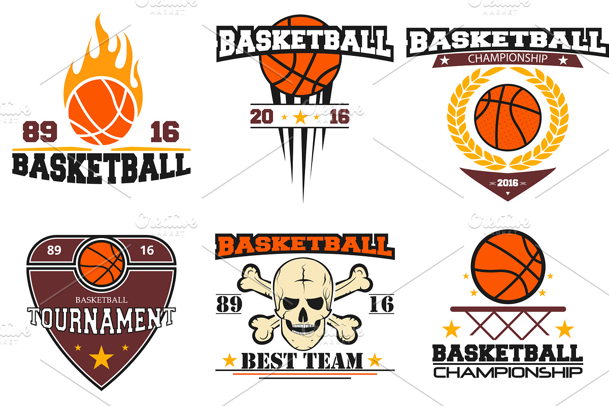 Great set of basketball logo,emblems, an Object Illustration by pashigorov (Photo 3 of 17)