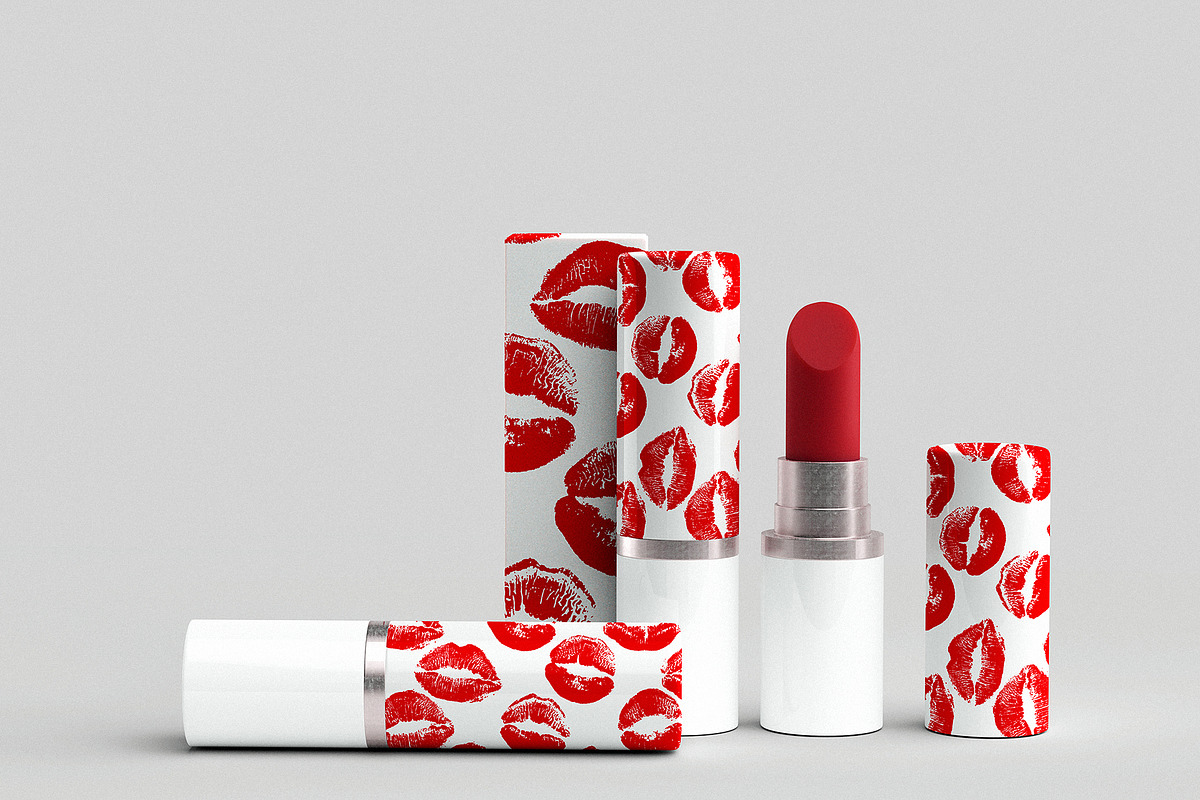 15 Seamless Lipstick Kisses Patterns, a Pattern Graphic by Kokoshka (Photo 9 of 15)