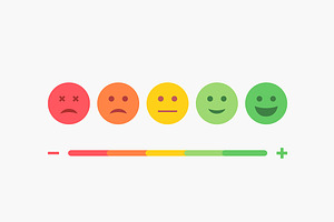 Set Of Emoji Colored Flat Emoticons.