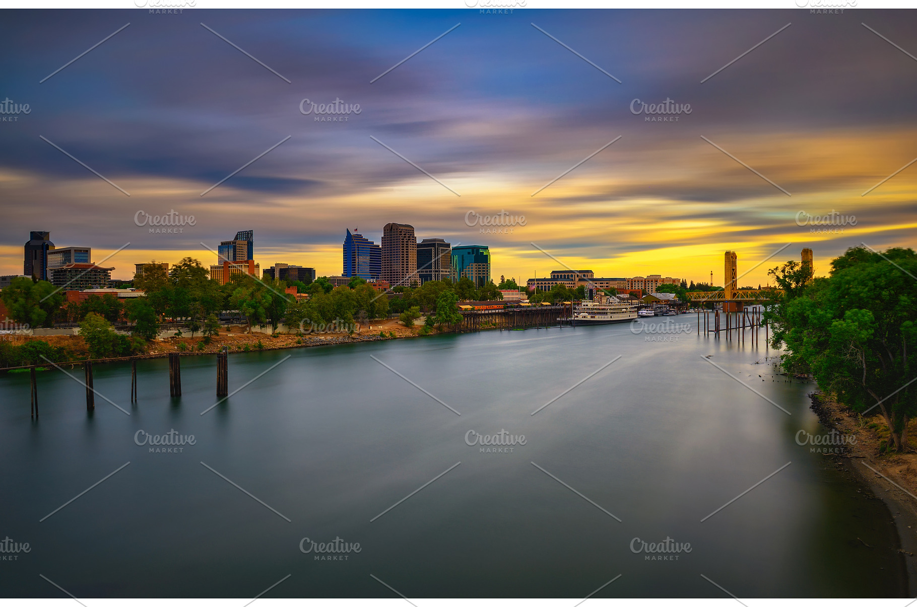 Sunset above Sacramento skyline, an Architecture Photo by Nick Fox